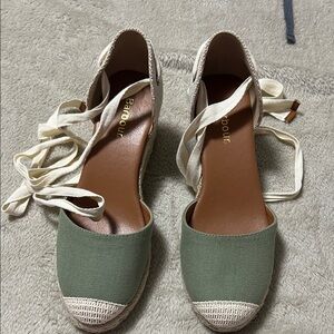 Barbour Women's Olive Espadrille Flats